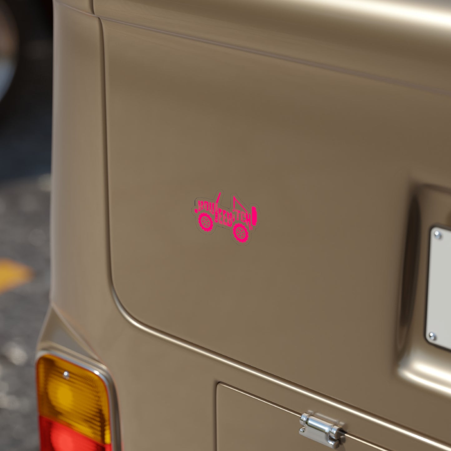 Boujee Bitch Jeep Transparent Outdoor Die-Cut Sticker - Watermelon Pink