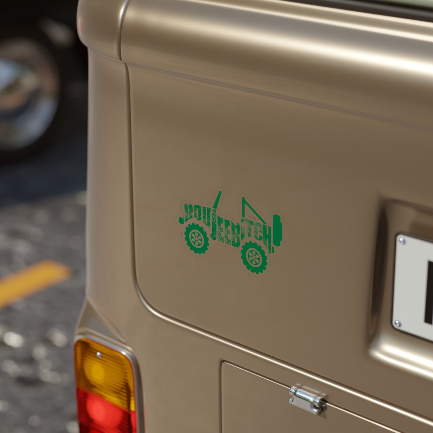 Boujee Bitch Jeep Transparent Outdoor Die-Cut Sticker - Green