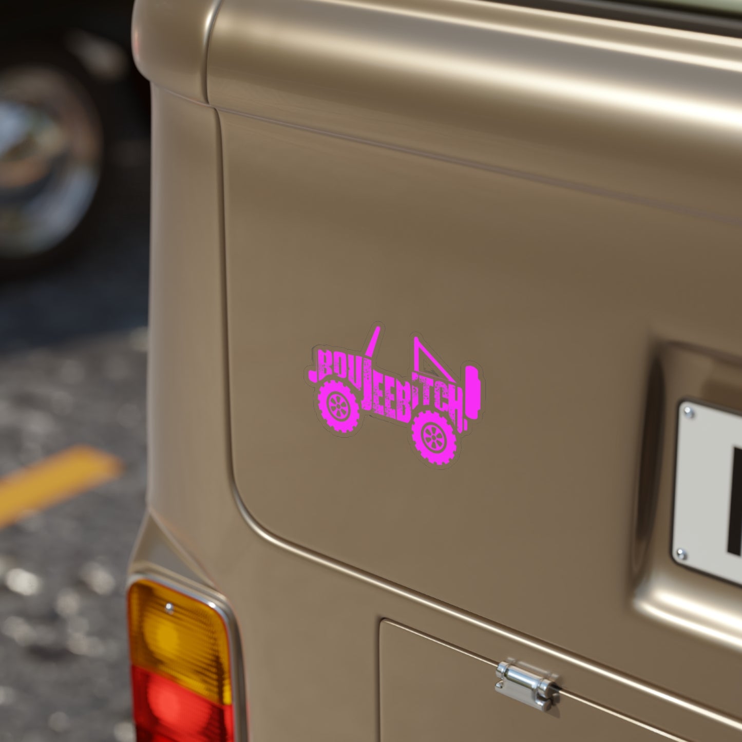 Boujee Bitch Jeep Transparent Outdoor Die-Cut Sticker - Pink