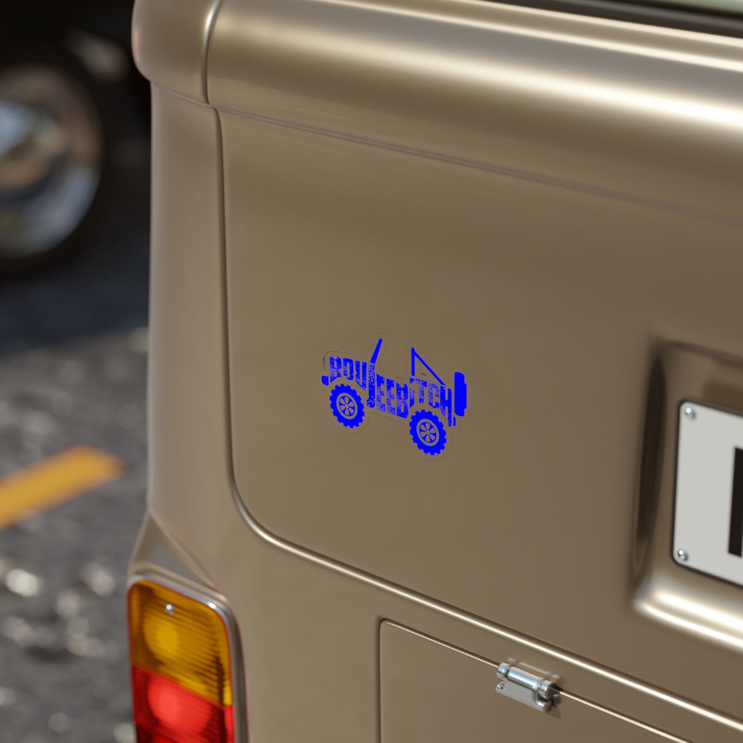 Boujee Bitch Jeep Transparent Outdoor Die-Cut Sticker - Blue