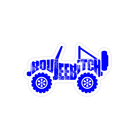 Boujee Bitch Jeep Transparent Outdoor Die-Cut Sticker - Blue