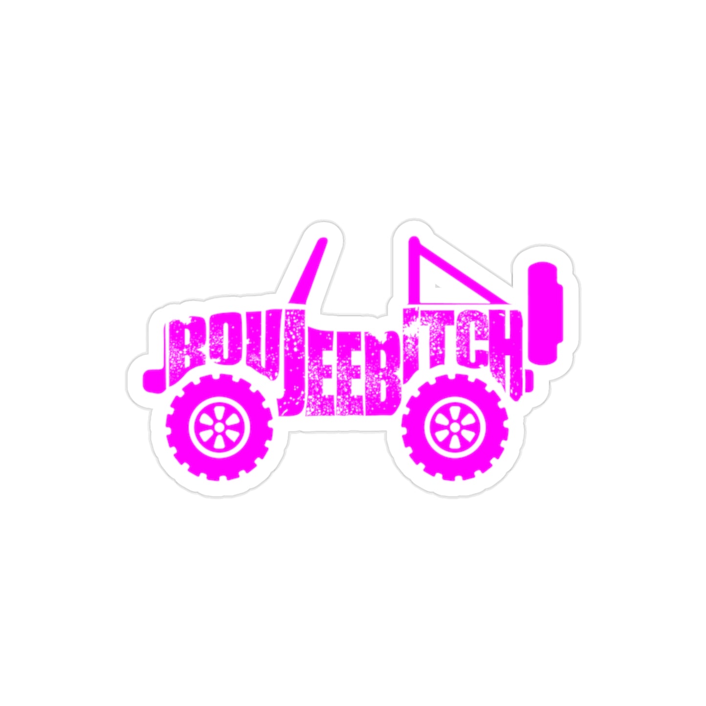 Boujee Bitch Jeep Transparent Outdoor Die-Cut Sticker - Pink