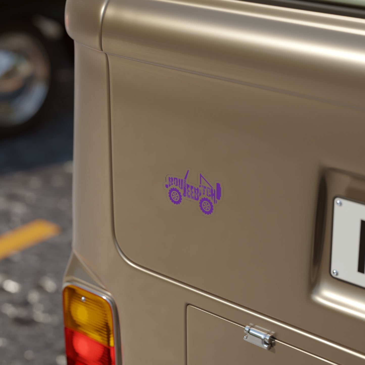 Boujee Bitch Jeep Transparent Outdoor Die-Cut Sticker - Purple