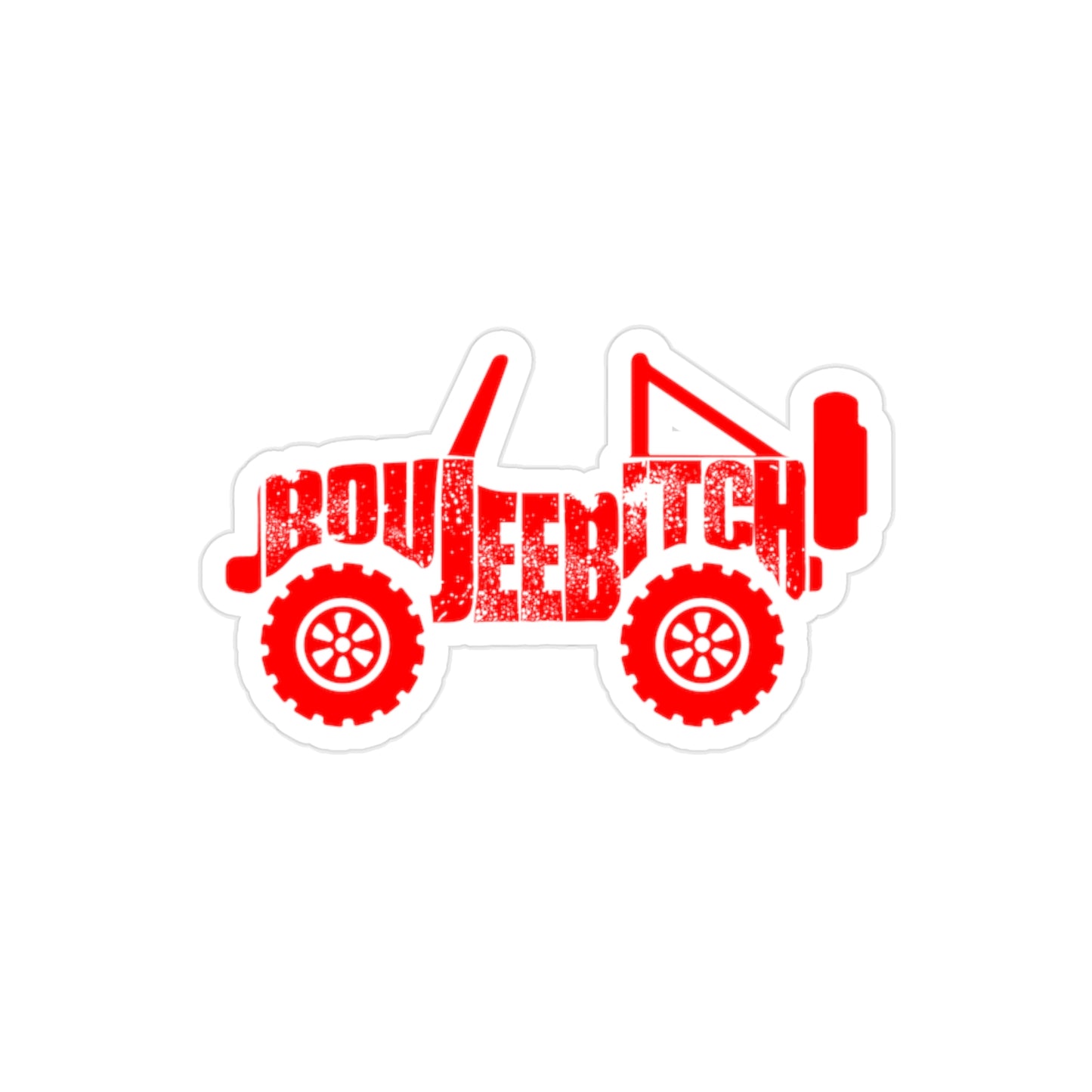 Boujee Bitch Jeep Transparent Outdoor Die-Cut Sticker - Red