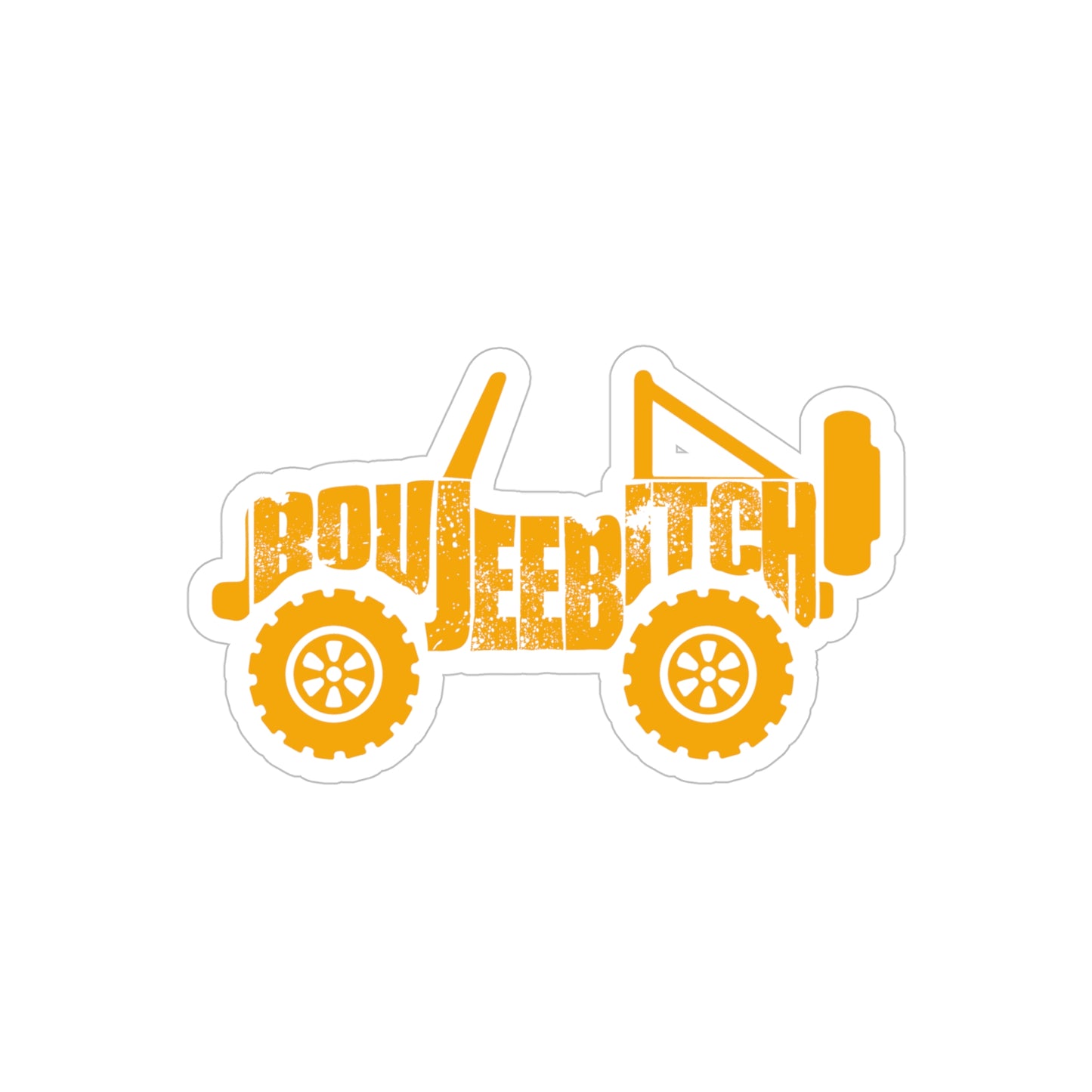 Boujee Bitch Jeep Transparent Outdoor Die-Cut Sticker - Orange