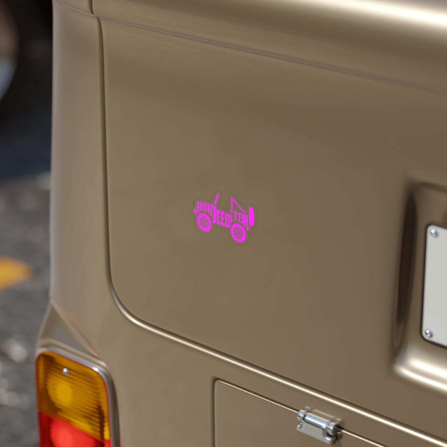 Boujee Bitch Jeep Transparent Outdoor Die-Cut Sticker - Pink