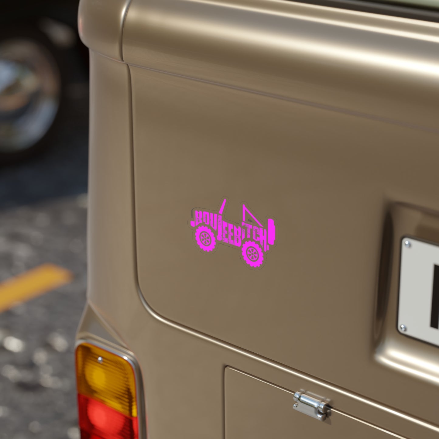 Boujee Bitch Jeep Transparent Outdoor Die-Cut Sticker - Pink