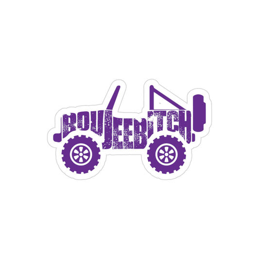 Boujee Bitch Jeep Transparent Outdoor Die-Cut Sticker - Purple