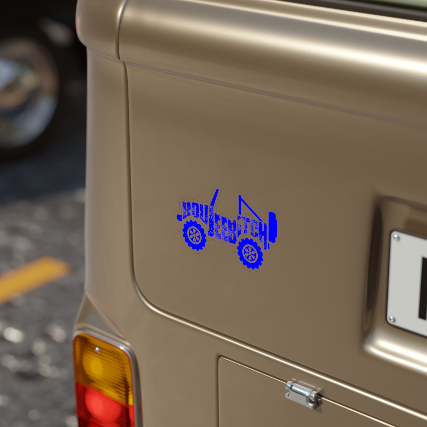 Boujee Bitch Jeep Transparent Outdoor Die-Cut Sticker - Blue