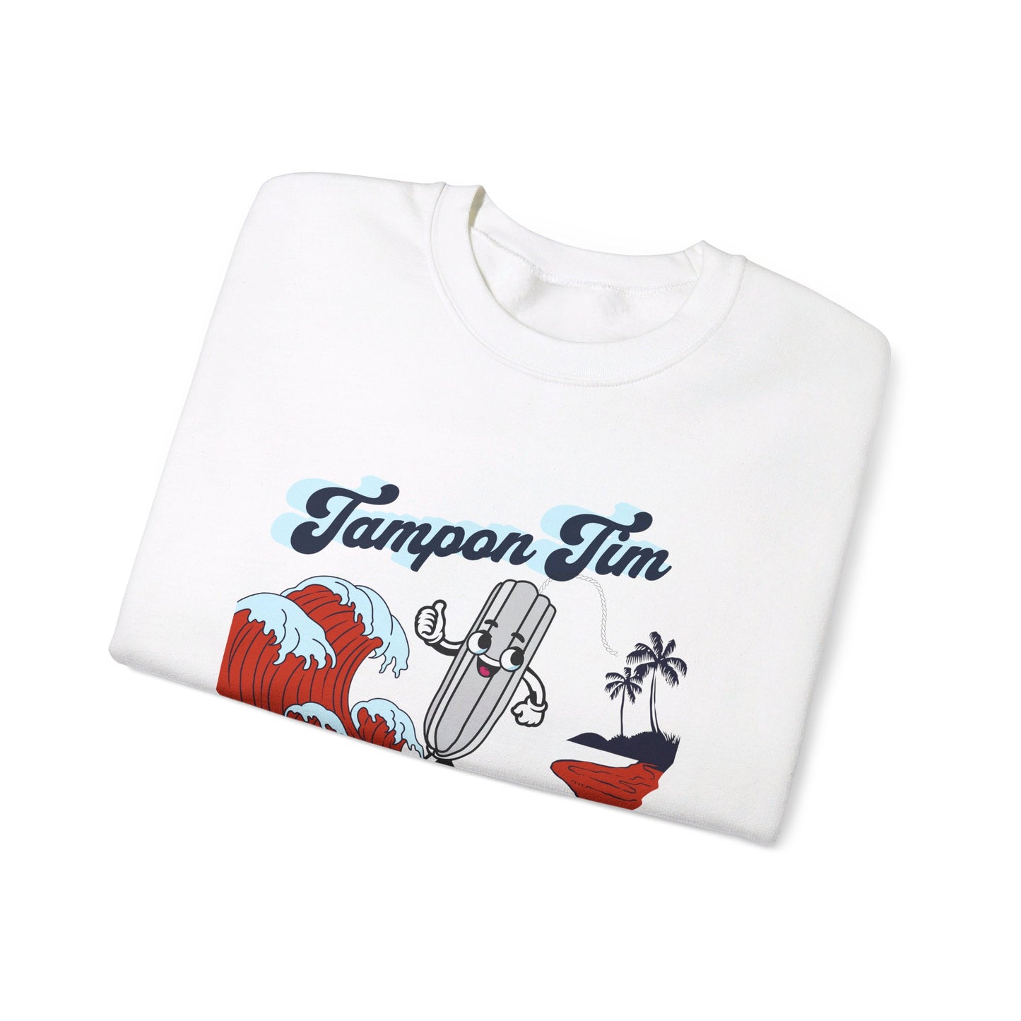 Tampon Tim Stopping the Red Wave Crewneck Sweatshirt  | Women's Tendy Sweatshirts | Harris Welz | Tampon Tim | Harris Welz Sweatshirts