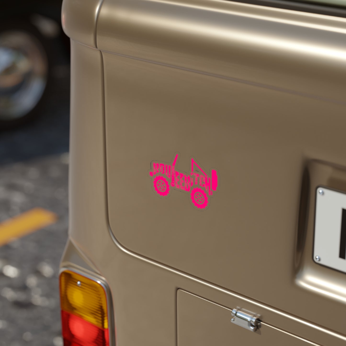 Boujee Bitch Jeep Transparent Outdoor Die-Cut Sticker - Watermelon Pink