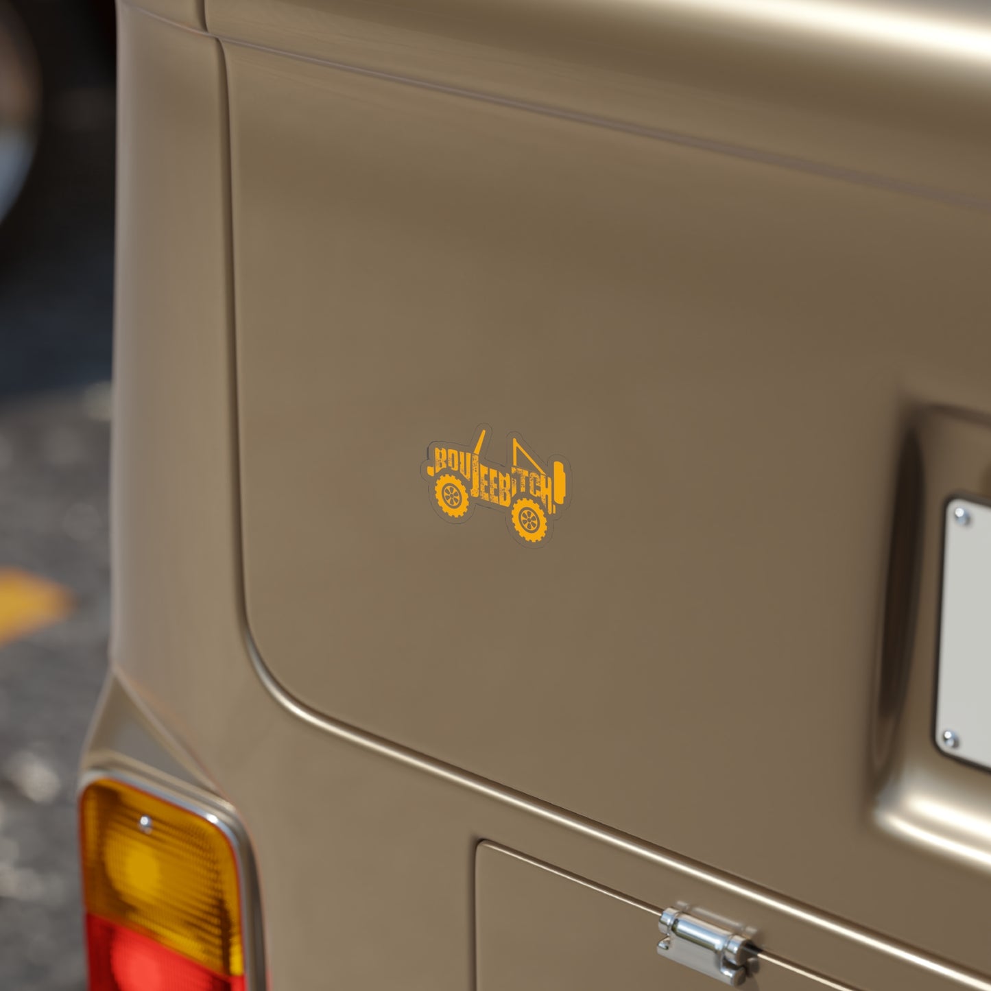 Boujee Bitch Jeep Transparent Outdoor Die-Cut Sticker - Orange