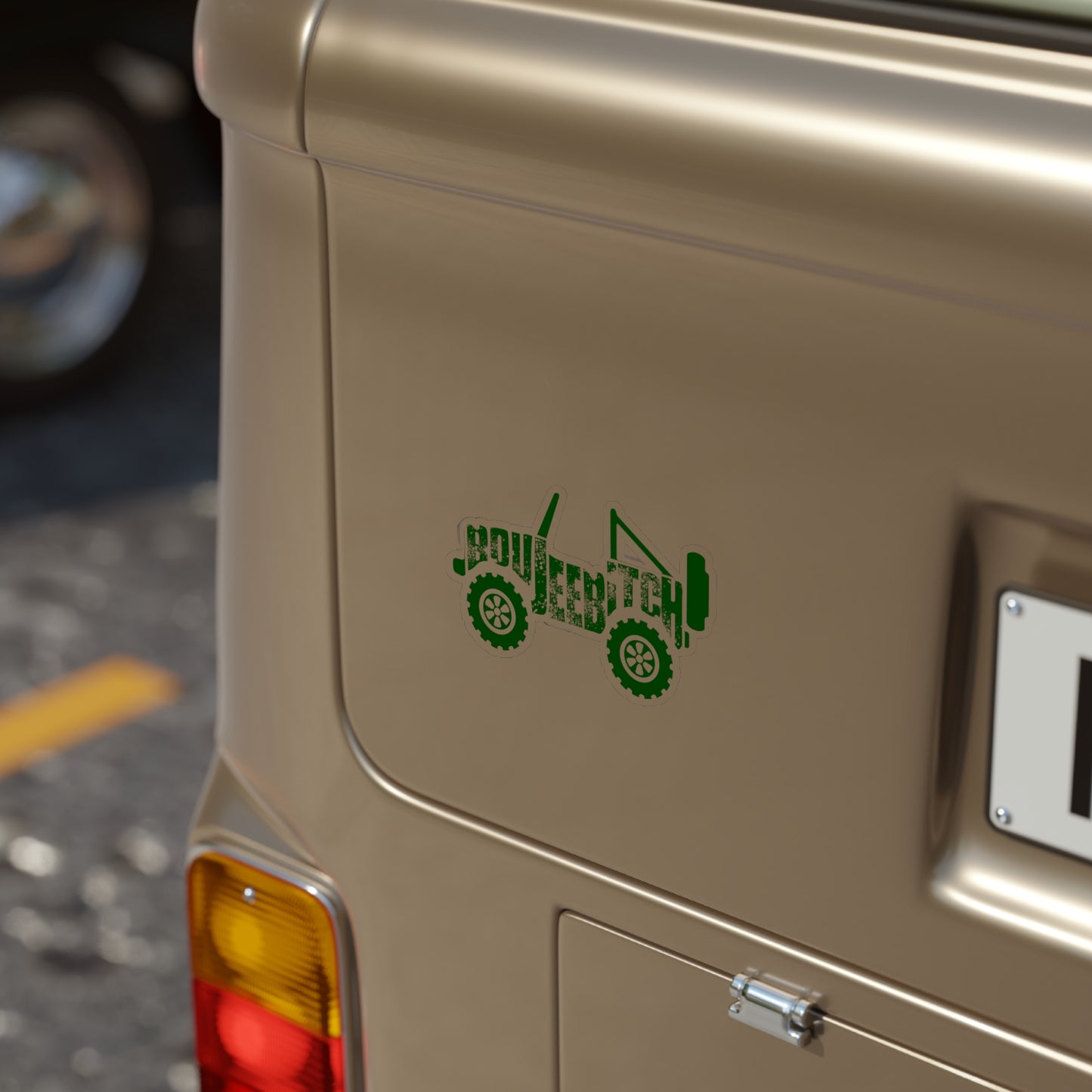 Boujee Bitch Jeep Transparent Outdoor Die-Cut Sticker - Dark Green